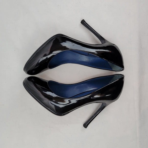 Yves Saint Laurent Black Patent Stiletto Heels Pumps Size 36.5 - Picture 5 of 10